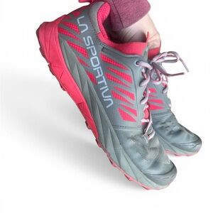 La Sportiva Women's Gray and Pink Trail Runners